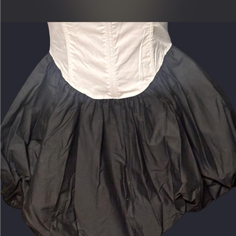 Fashion Nova White Strapless Bustier with Black Bubble Skirt - Picture 3 of 8